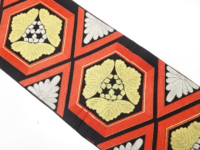 JAPANESE KIMONO / ANTIQUE FUKURO OBI / SILK / WOVEN PAULOWNIA